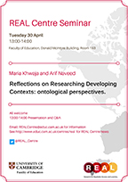 Image: REAL Centre PhD Student Seminar Series, Easter Term - Maria Khwaja and Arif Naveed